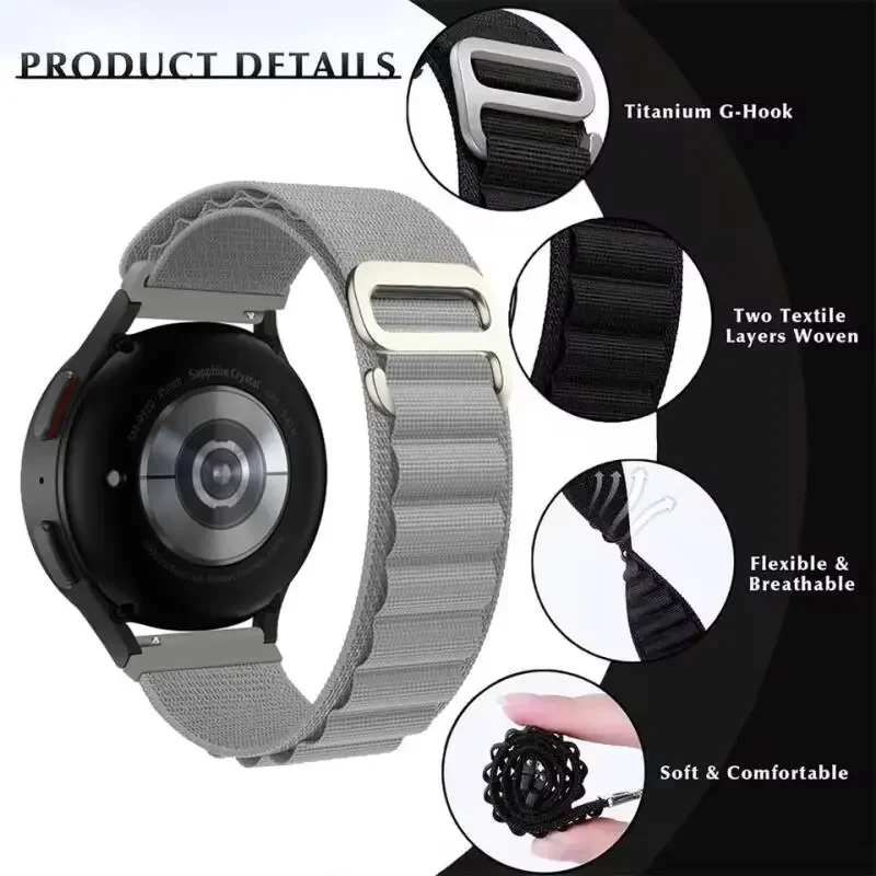 Фото Нейлоновый ремешок Alpine 22 мм 20 мм для Amazfit Active 2-Max/Bip 6-5-Max, спортивный браслет для Amazfit Balance 2-1/Helio Belt №2