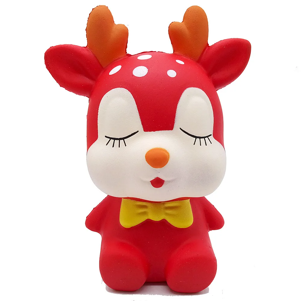 

Kawaii Big Christmas Sika Deer PU Squeeze Toys Slow Rising Cream Scented Stress Reliever Squishy Fidget Toy For Kids Boy Gift