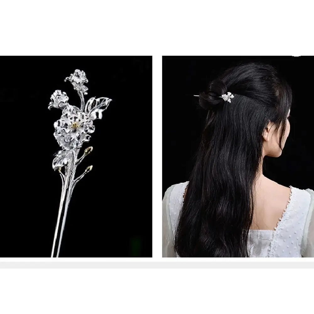 

Twelve Flower Metal Hairpin Hair Sticks Chinese Style Hanfu Ancient Style Exquisite Oriental Headdress Hair Accessories