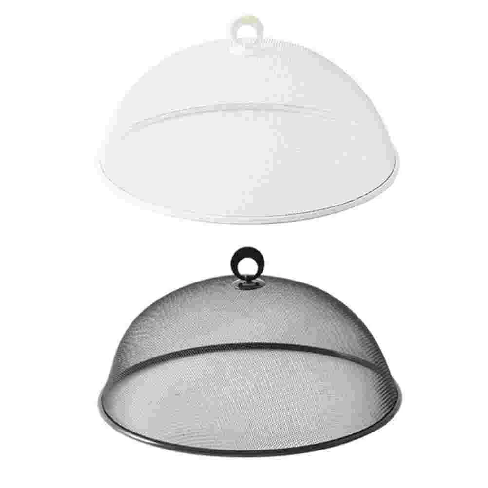 

2 Pcs Food Cover Healthy Edibles Stainless Steel Protector Anti-dust Microwave Wisking Tool Household Dish Dustproof disposable