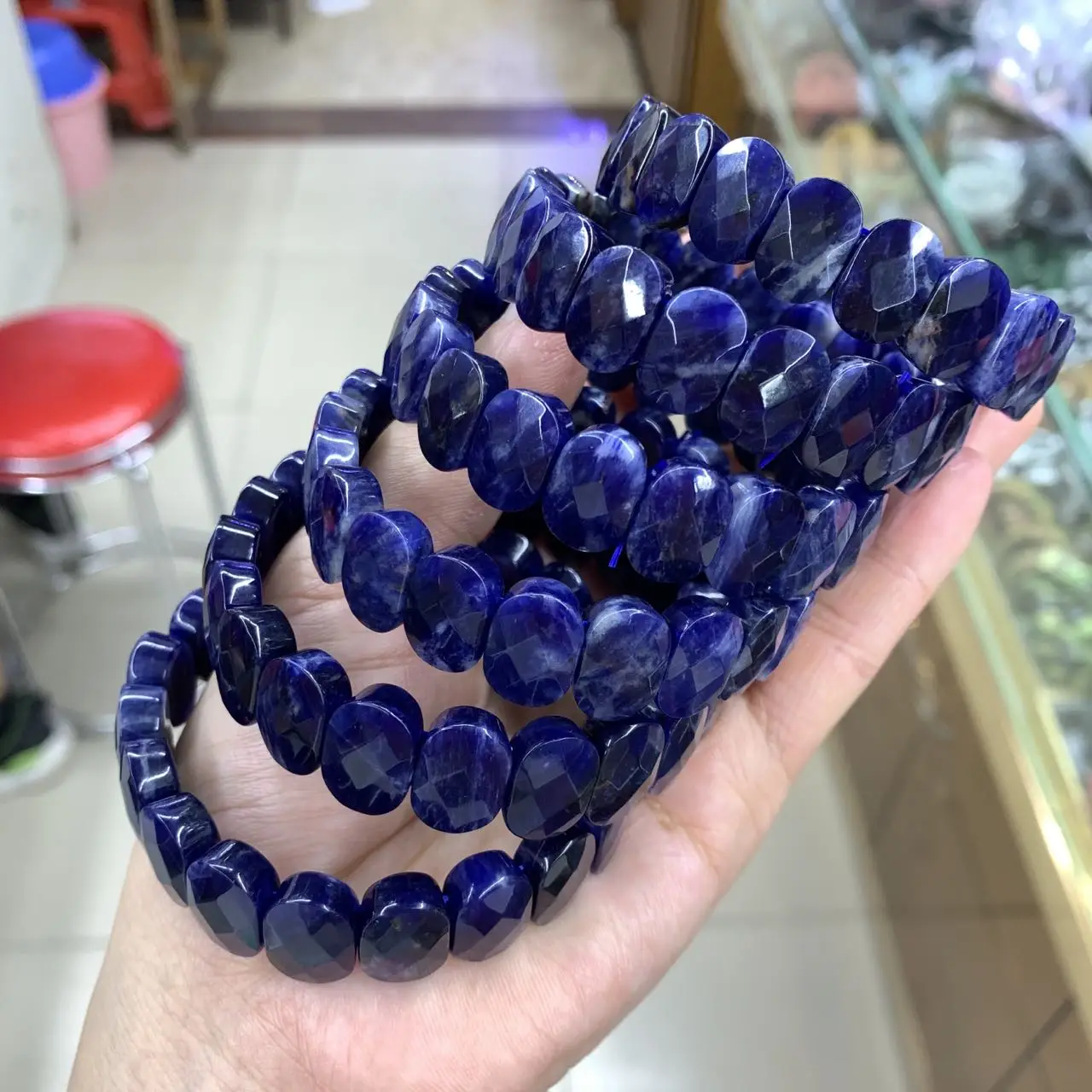 

Blue Sodalite Stone Beads Bracelet Natural Gemstone Bangle Charming Jewelry for Woman for Gift Wholesale !