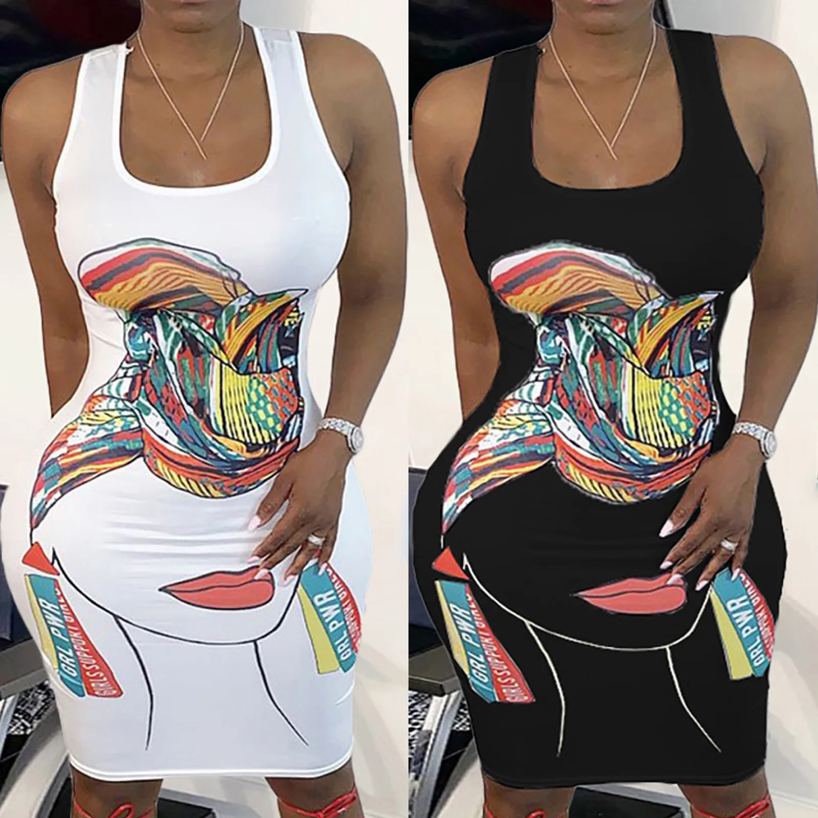 

Повседневное модное женское платье-пуловер с крутым принтом, облегающее женское платье с абстрактным принтом