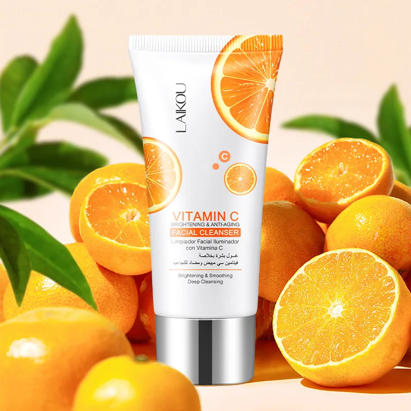 

LAIKOU Vitamin C Facial Cleanser Face Wash Foam Face Cleanser Facial Cleansing Brightening Moisturizing Skin Care Products