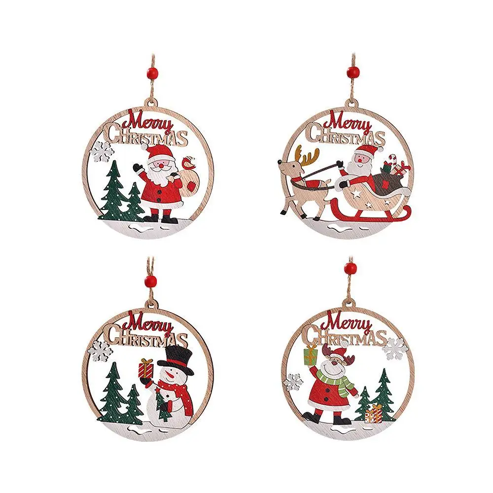 2024 рождественские деревянные подвески подвесные украшения для рождественской