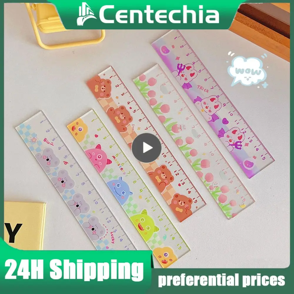 

15cm Ruler Cute Eye-catching Cartoon Ruler 15 Cm Cartoon Cute Ruler Drawing Tool Fun Office Accessories Best Seller Scale Ruler