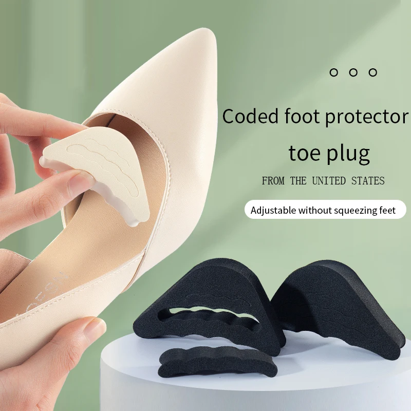 2023 Forefoot Insert Pad Protect Toes For Women High Heels Toe Plug Cushion Sponge Shoe Feet Filler Insoles Anti-Pain Shoe Pad