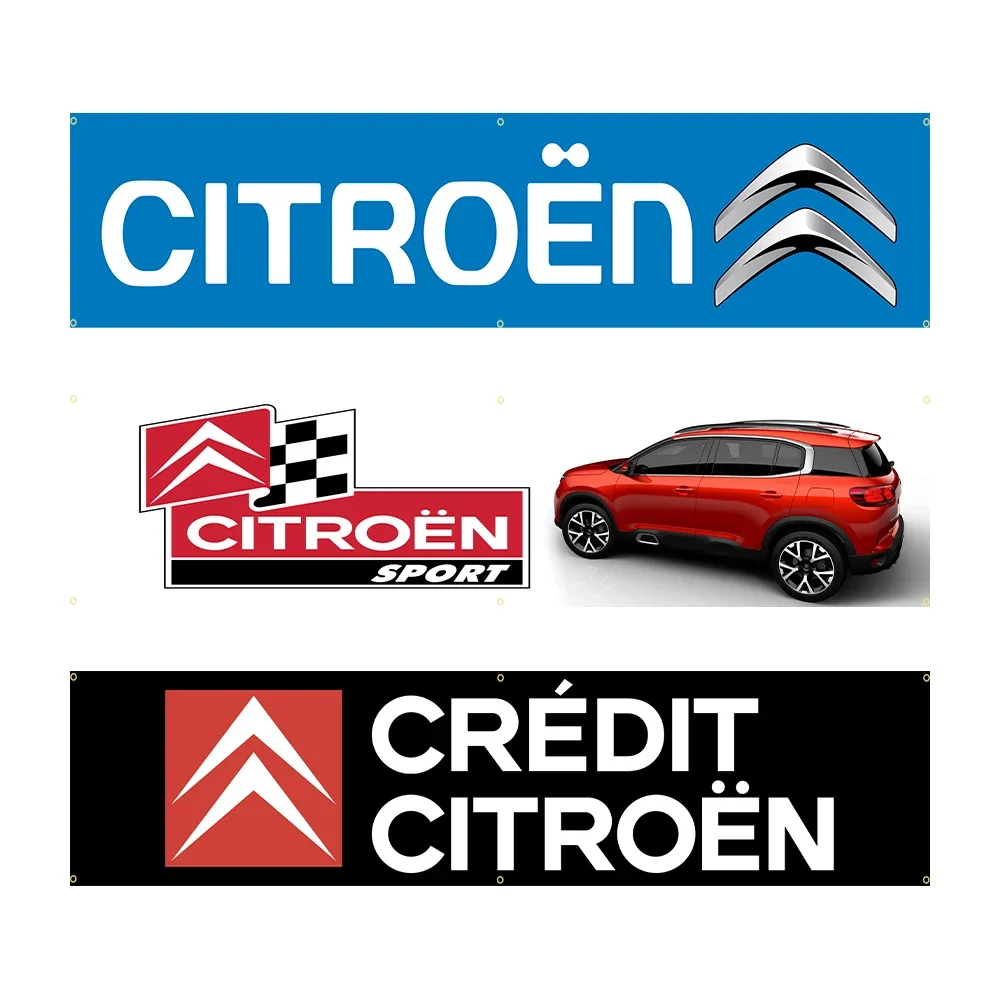 60x240 см баннер Citroens флаг из полиэстера печатный гобелен для гаража или улицы