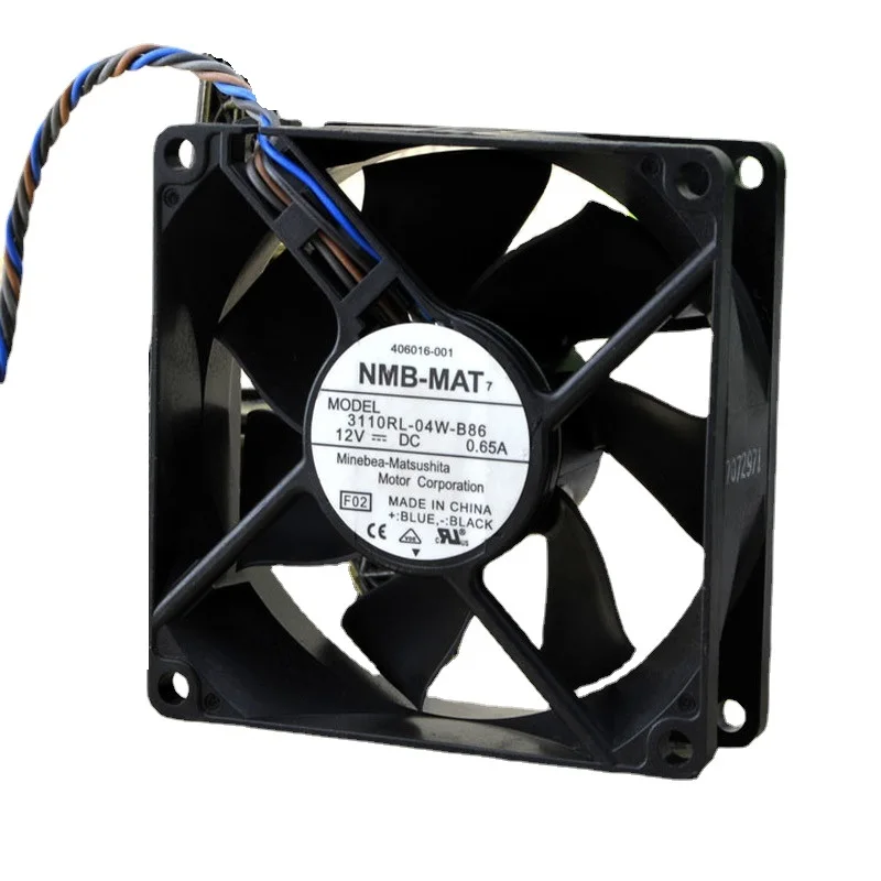 

New Original NMB 3110RL-04W-B86 8025 12V 0.65A 4-wire Pwm Temperature Control Chassis Cooling Fan CPU Radiator