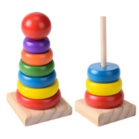 rainbow stacker wooden ring educational toy block toys stacking tower montessori learning education for children early childhood