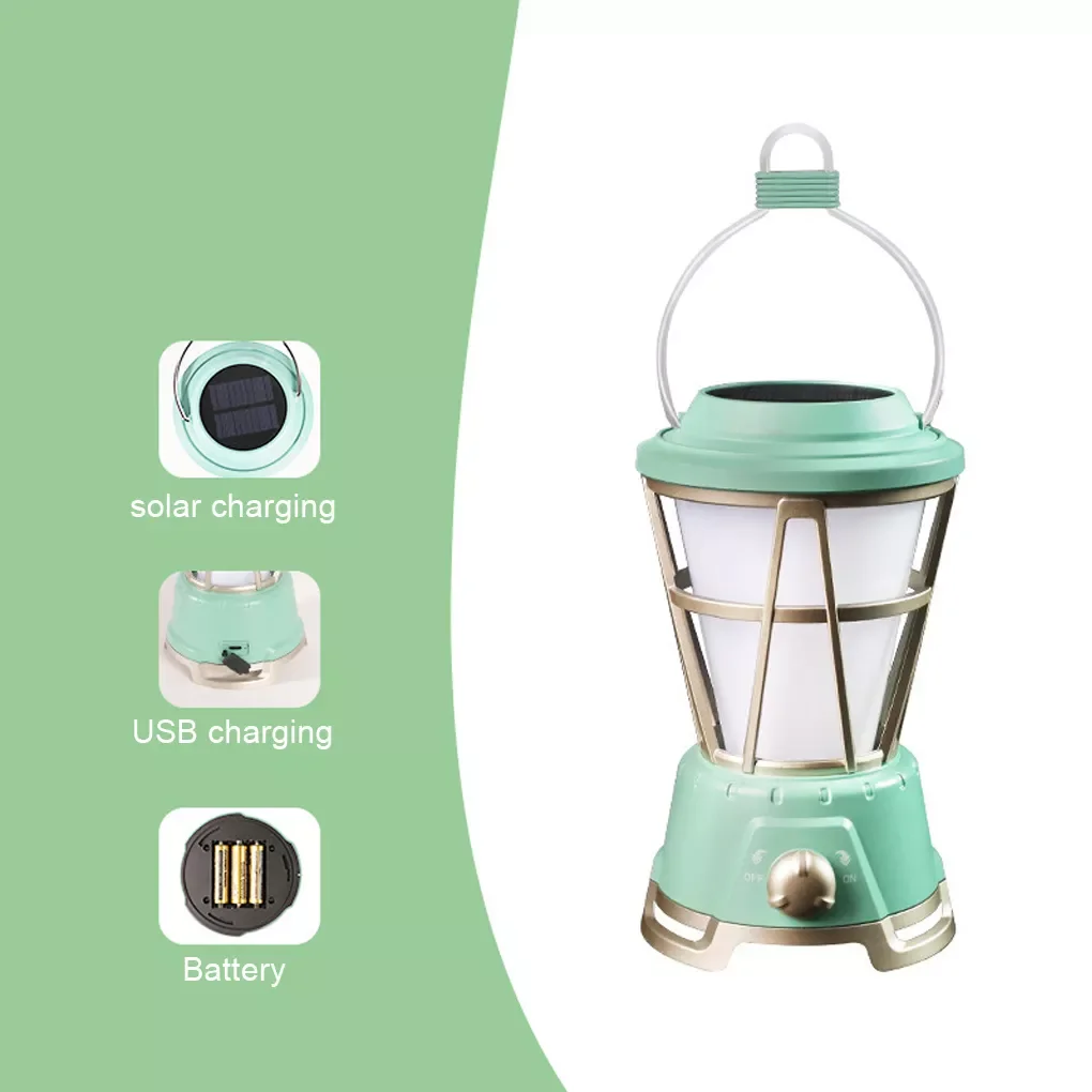 

NEW Hiking Solar Power Lantern 1200-7000K IPX4 Waterproof Tent Lamp Adjustable Handheld Night Security Light Torch