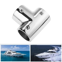 stainless steel 1 pc boat marine rail 90 degree rail fitting tee for 125mm 3 way tube pipe hardware fit rowing boats yachts