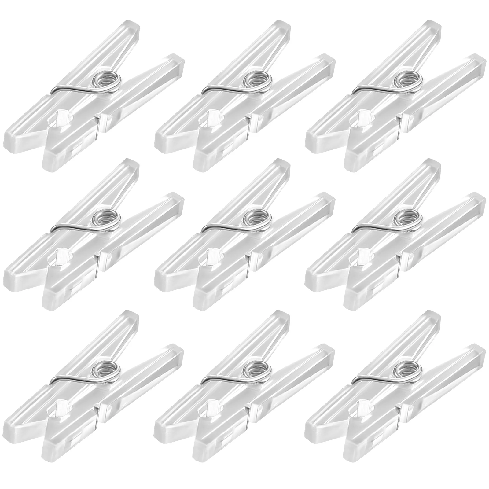 

50pcs Transparent Hanging Clamps Photo Clips Mini Clothespins for Home Office Bedroom