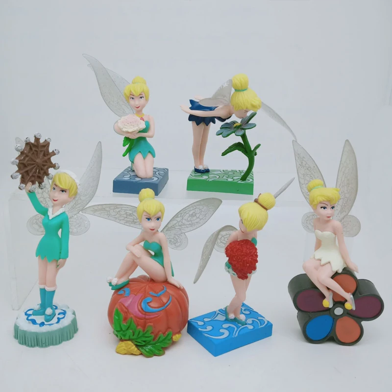 

6Pcs/Set Disney Princess Tinker Bell Andersen’s Fairy Tales Pumpkin Cartoon PVC Action Figures Dolls Figurines Model Toys Gifts