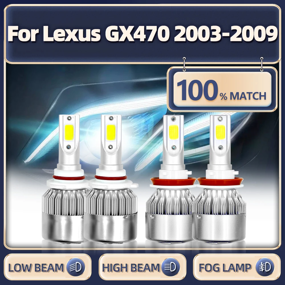 

LED Car Headlight 40000LM H11 9005 HB3 Auto Headlamps Bulbs 6000K Car Light For Lexus GX470 2003 2004 2005 2006 2007 2008 2009