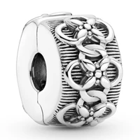 authentic 925 sterling silver moments passions flower pattern clip bead charm fit women pandora bracelet necklace jewelry