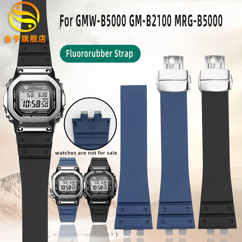 GMW-b5000 Фторкаучуковый ремешок Браслет Безель для Casio G-SHOCK GMW-B5000 GM-B2100 резиновый