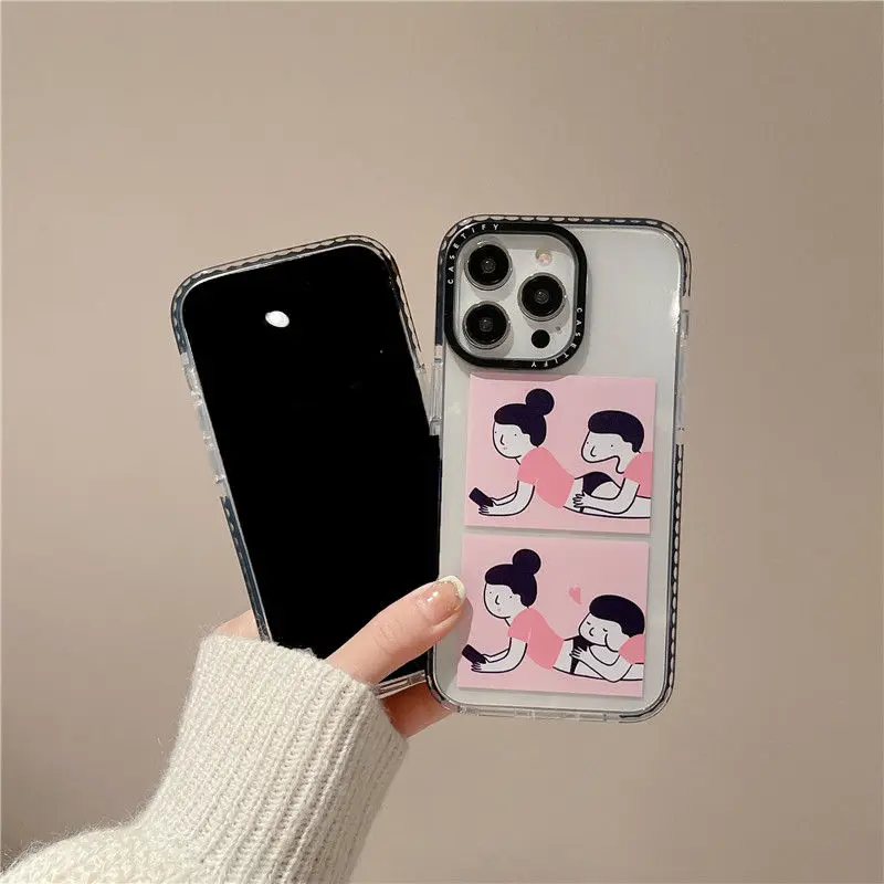 

CASETIFY Lovely Couple TPU Cases for iPhone XR 11 13 12 14Pro Max 14Pro 14Plus Lady Girl Anti-drop Soft Clear Cover DJX0612-3