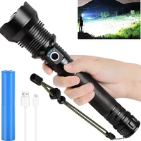 ultra powerful led flashlight 3 modes waterproof usb rechargeable torch xhp70 light outdoor camping powered by 26650 battery
