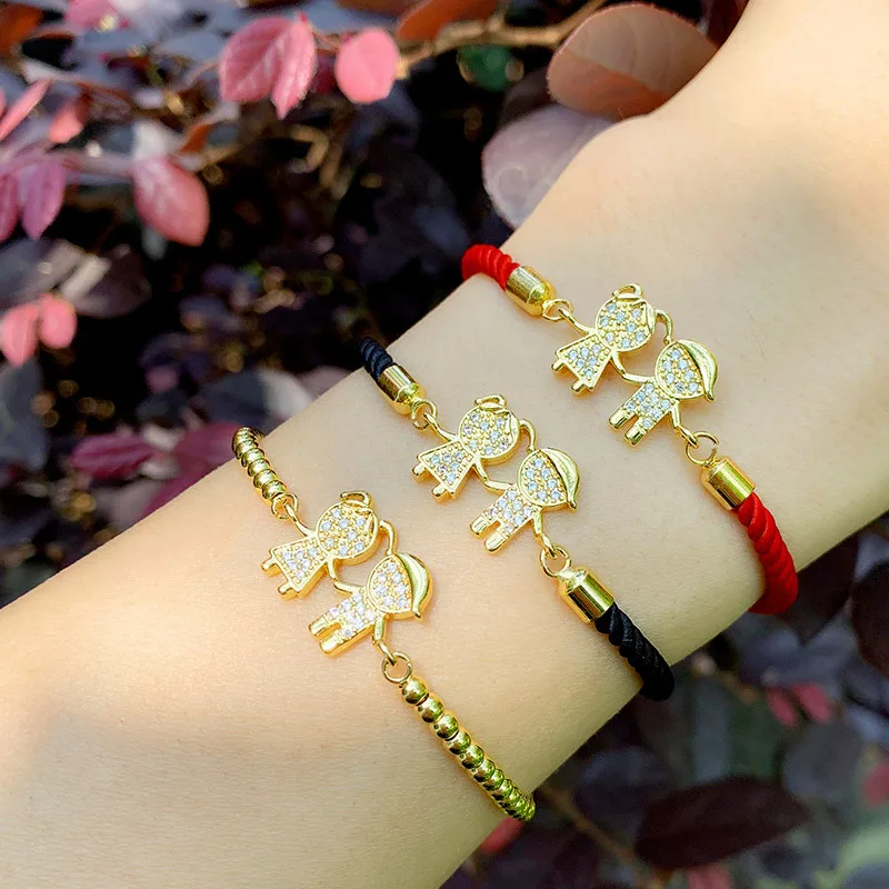 

1Pc Fashion Zircon Couple Bracelet For Women Men Lovers Friends Red And Yellow Rope Handmade Braided Lucky Bracelet Jewelry Gift