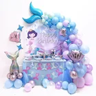 Воздушные шары русалка, украшение для вечерние ринки, для праздника, детского дня рождения, вечеринки под морем, для девочек, товары для вечеринки на первый день рождения