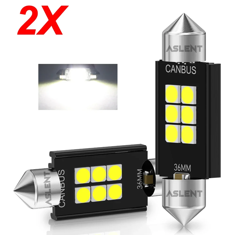 2x 1500LM Супер яркая светодиодная лампа C10W C5W Festoon 31/36/39/41 мм Светодиодная CANBUS 12 В 6500 К
