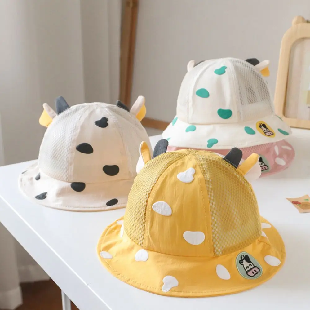 2022 Summer Baby Hats Kids Cotton Peaked Cap Toddler Cute Dot Girls Boys Hat Child Cute 3D Ear Baseball Caps Infant Soft Sunhat