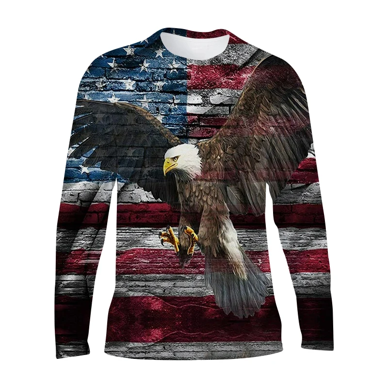 Мужская футболка с длинными рукавами весна-лето круглым вырезом в стиле ретро