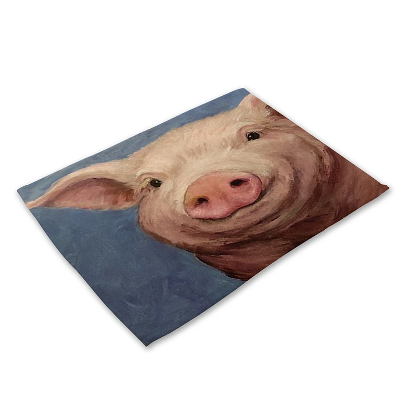 

Pig Cartoon Animal Personal Desk Mat Pad Home Kitchen Accessories Placemat Coaster Mantel Kitchen Tools and Accessories Hot Pad