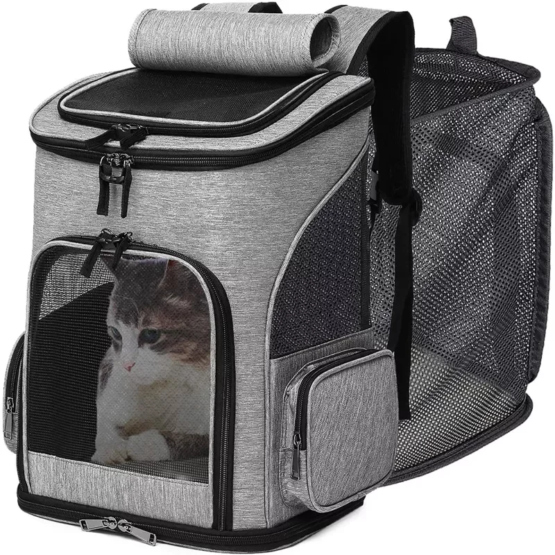 

Cat Carrier Backpack Expandable Mesh Breathable Foldable Pet Travel Bags for Small Dogs Cats Rabbits Pet Carrier Backpack New