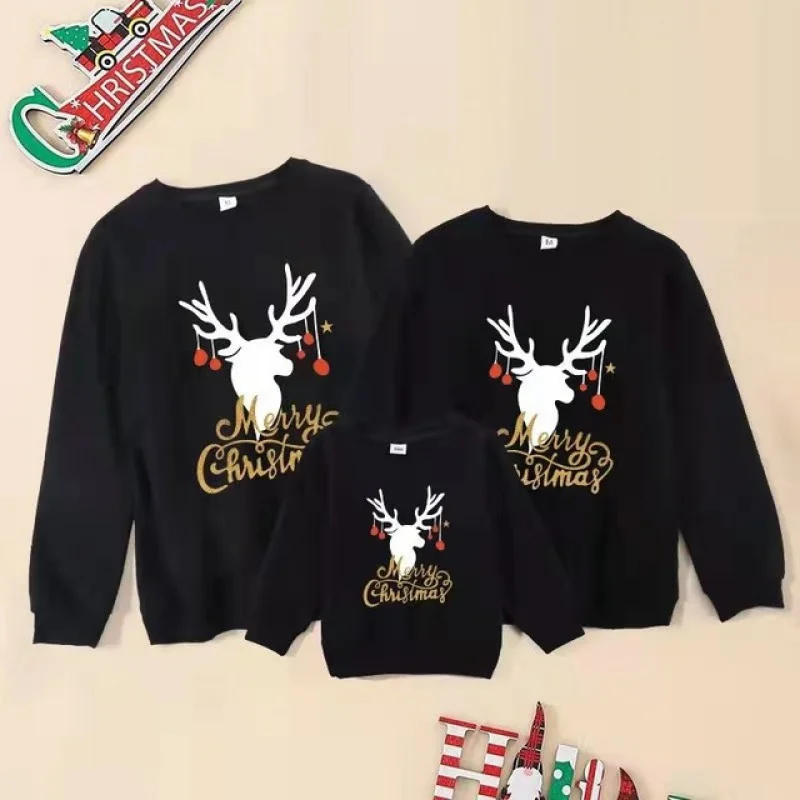 2022 Christmas Sweaters Family Matching Outfits Father Mother Children Xmas Sweatshirts Autumn Mom Mum Baby Mommy and Me Clothes images - 6