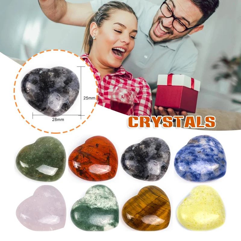 

Набор полированных камней в форме сердца с ящиком для хранения