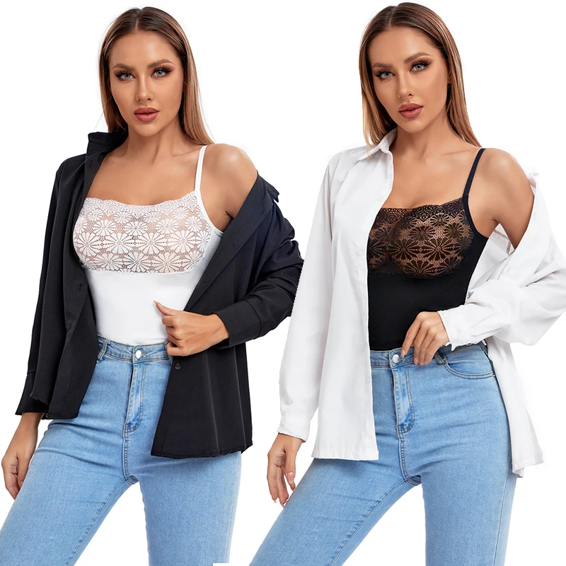 Cami Body Shaper for Women Shaping Camisoles Tummy Control Tank Top Undershirts Waist Cinchers Shapewear Lace Plus Size