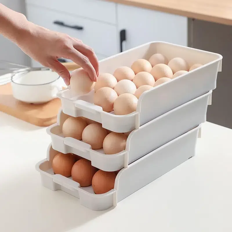 

15 Grids Egg Tray Drawer Type Stackable Plastic Anti-collision Egg Drawer Space-saving Duck Chicken Eggs Tray