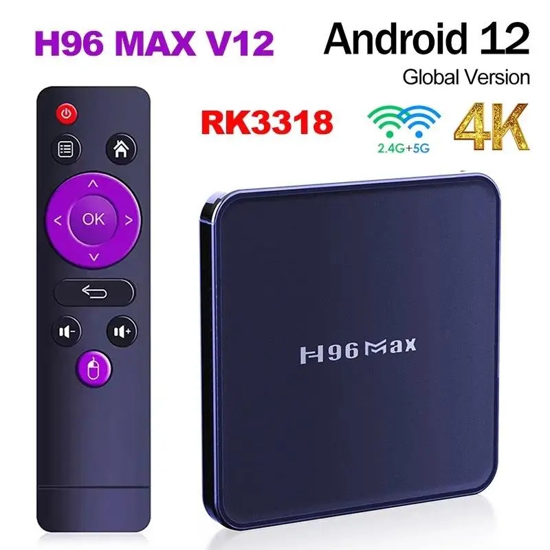 ТВ-приставка H96 Max V12 RK3318 на базе Android 12 4 Гб + 64 ГБ