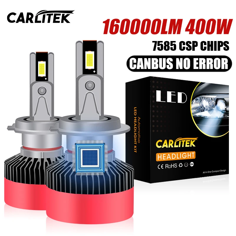 Лампы для автомобильных фар, 400 Вт, 9005 лм, H4, H8, H9, H11, HB3, 9006, HB4, 9012, 6000 Hir2, 7585 K, противотуманные фары CSP