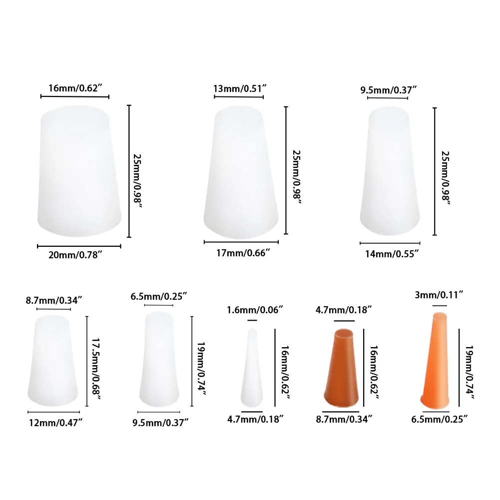 

Replacement Useful Brand New High Quality Silicone Cone Plugs High Temp 100Pcs/Set Classroom For Scientist Home