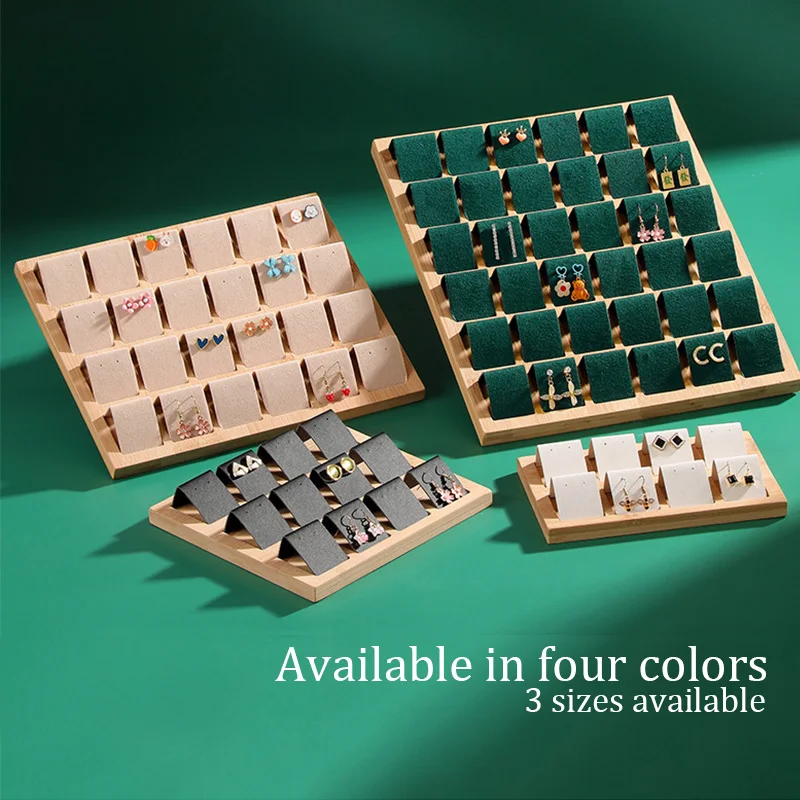 Earring Display Stand Ear Jewelry Storage Tray Bamboo Wood Jewelry Tray For Jewelry Counter Place Display Organizer Holder