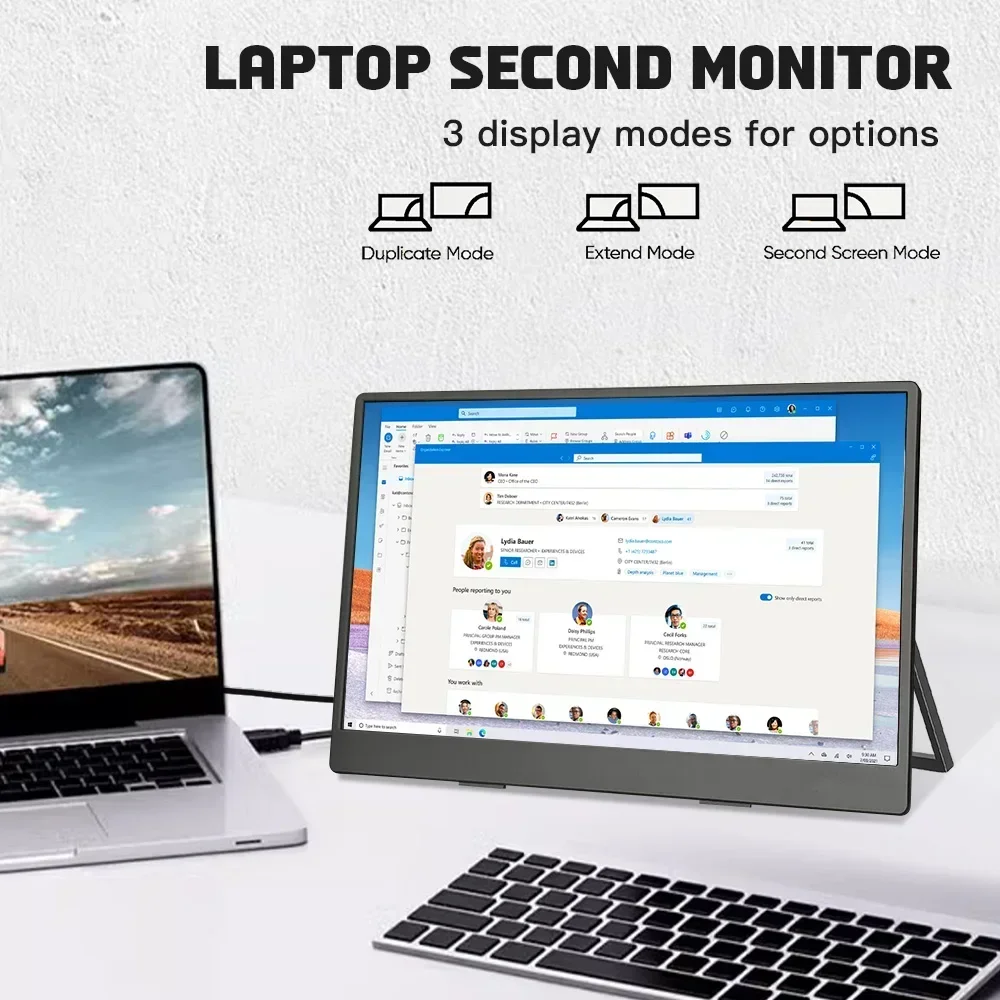 Портативный монитор LESOWN 13 3-дюймовый 4K USB-C HDMI IPS Touch 1920x1080 широкоэкранный