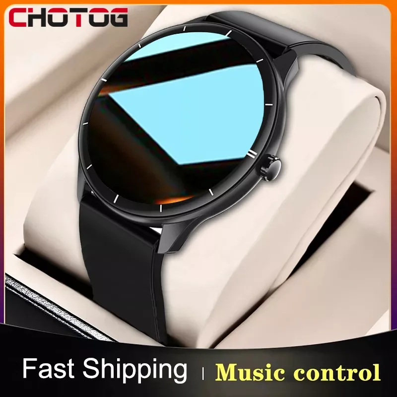 

CHOTOG 2021 Smart Watch Body Temperature Fitness Tracker Heart Rate Monitor Smartwatch Men Women Sport Music Control Round Clock