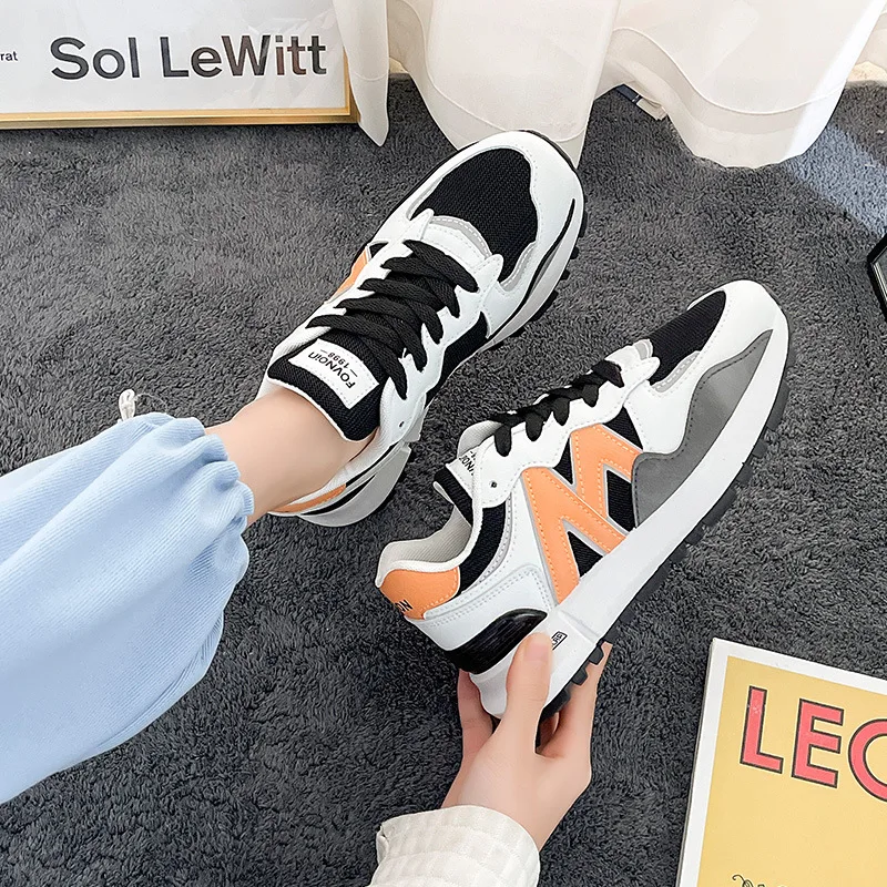 

Vulcanized Shoes For Women With Bycolour Woman Casual Shoes Luxury Brand Running Sneakers High Quality Couple Sports Shoes