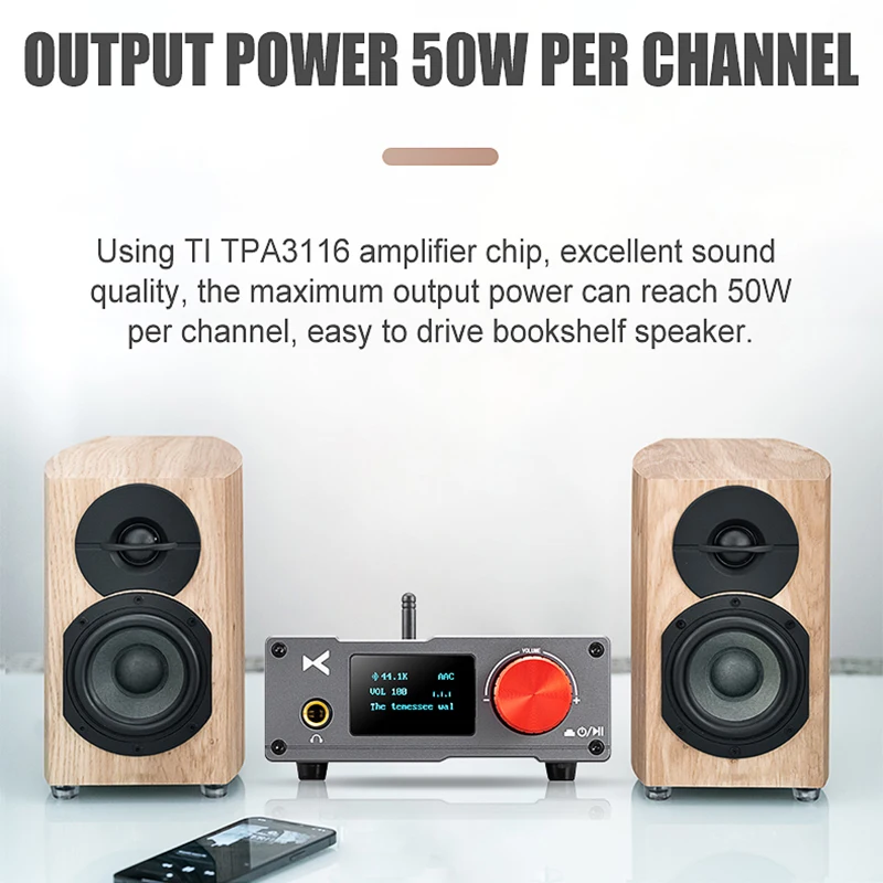XDUOO DA-100 TPA3116 Усилитель мощности 50 Вт * 2 класса D Hi-Fi аудиоусилитель USB ЦАП ES9018K2M Bluetooth