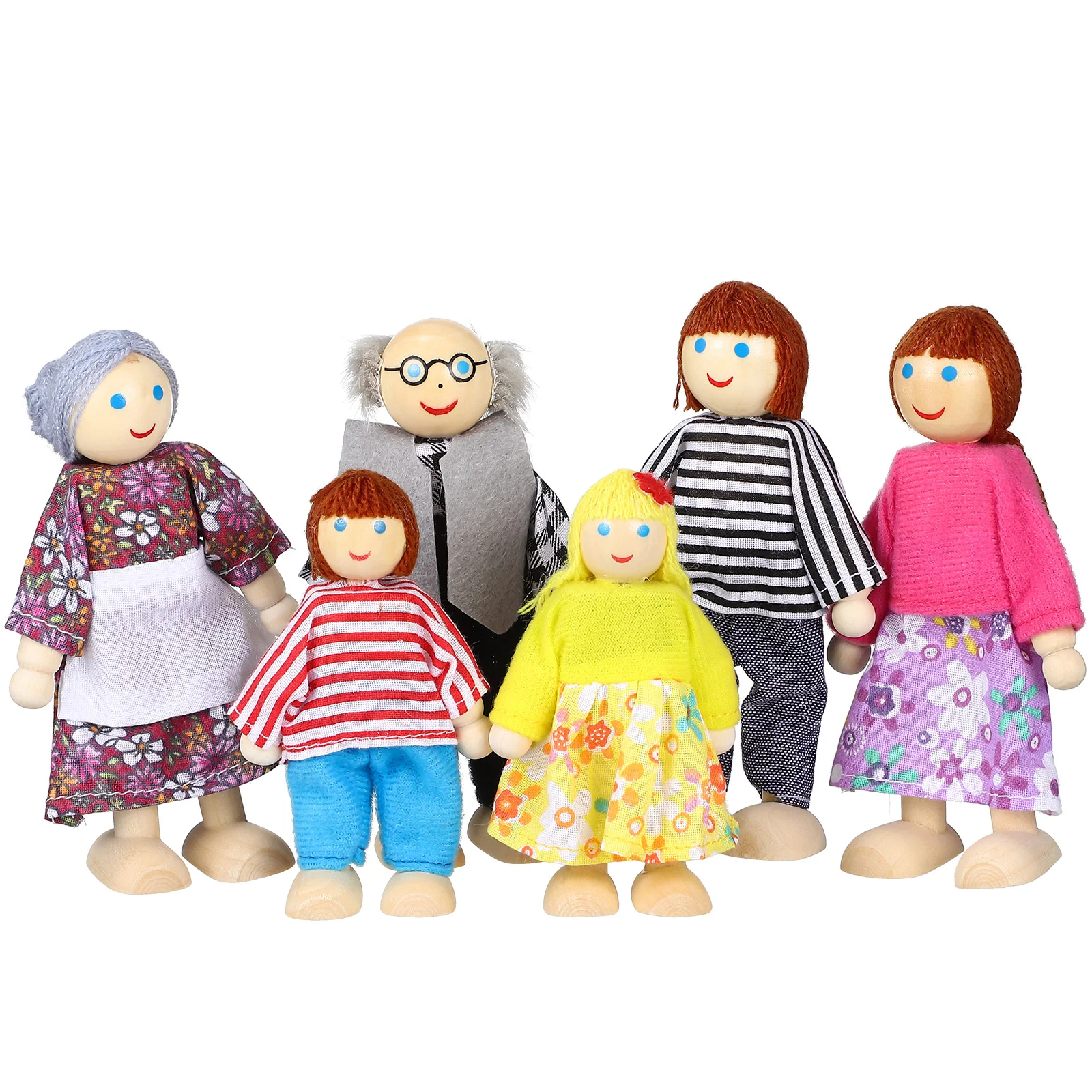 

6 Pcs House Family Dolls Family Pretend Play Figures Miniature Toys House Figures