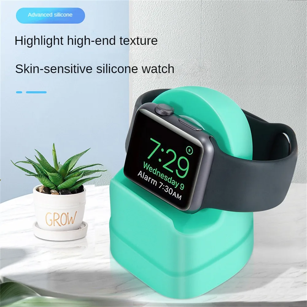 

High-end Texture Mobile Phone Stand Portable Built-in Magnetic Charging Base 2 In 1 Practical Watch Bracket Anti-skid Silicone