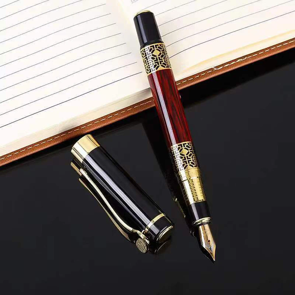 High Quality Wood Grain Luxury Business Pen School Student Office Stationery Fountain Pen New Ink Pen