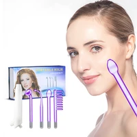 4in1 high frequency facial wand neon electrotherapy glass tube acne spot remover home spa beauty device facial therapy wand