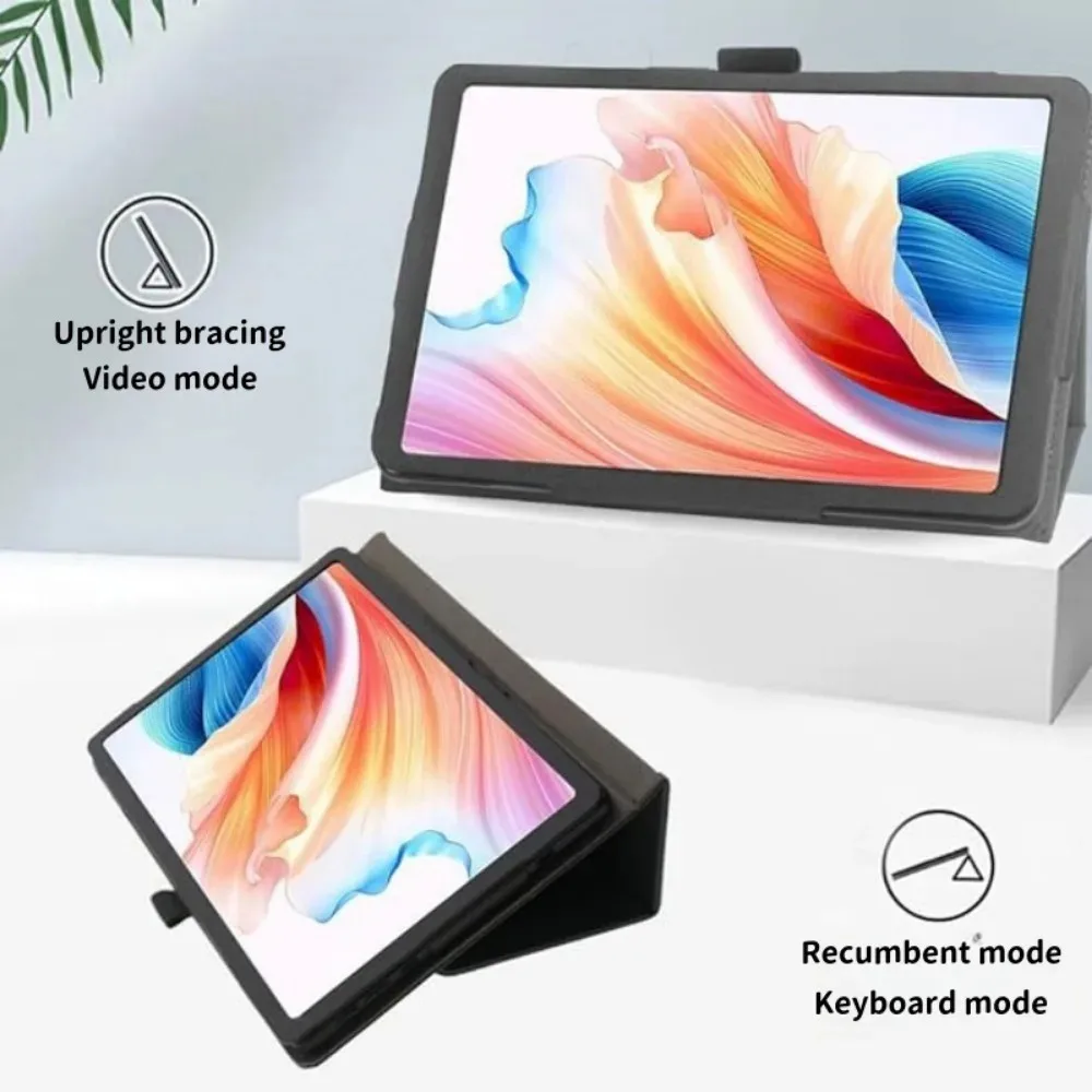 Фото Чехол для Logicom Tab Fold Pro 12, 12-дюймовый ультратонкий чехол из искусственной кожи с функцией складной подставки, держателем для стилуса и петлей для ручки, полная защита из искусственной кожи. №2