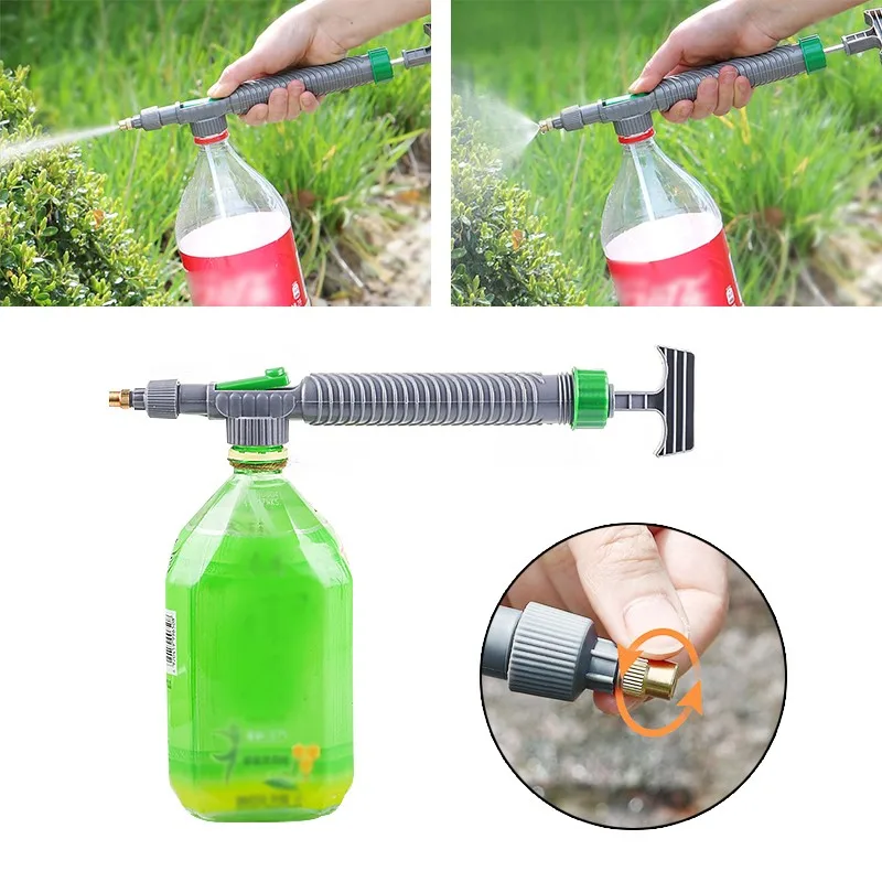 

2022 Manual High Pressure Sprayer Adjustable Drink Bottle Spray Head Nozzle Garden Watering Tool Sprayer Agriculture Tools