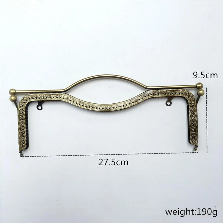 10pcs 27/20.5cm Lips Metal Purse Frame Handle Kiss Clasp Lock for Women Clutch Handbag Hardware Antique Bronze Bag Accessories