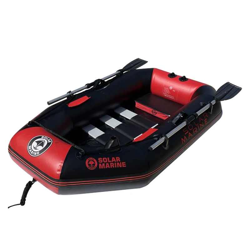 

SOLAR MARINE Fishing Kayak 1 Person Inflatable Boat 175cm PVC Rowing Canoe with Aluminum Oars and High Output Air Pump