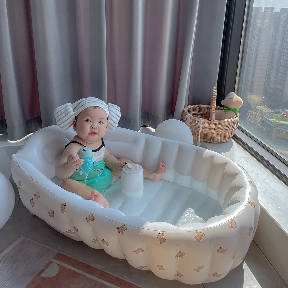 Foldable Bath Tub Portable Inflatable Bathtub Baby Bathtub Children Outdoor Playing Swimming Pool Baby Bath Tray